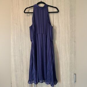 High neck violet dress